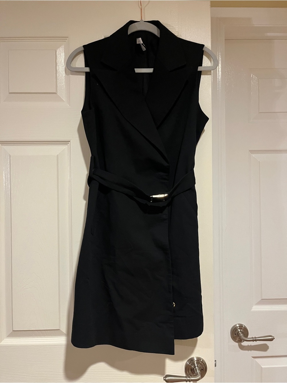 Topshop Black Sleeveless Button Up Long Vest